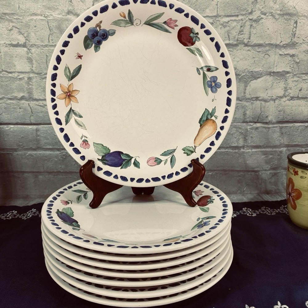 Vintage Pfaltzgraff Summer Garden dinner plate hand-painted stoneware